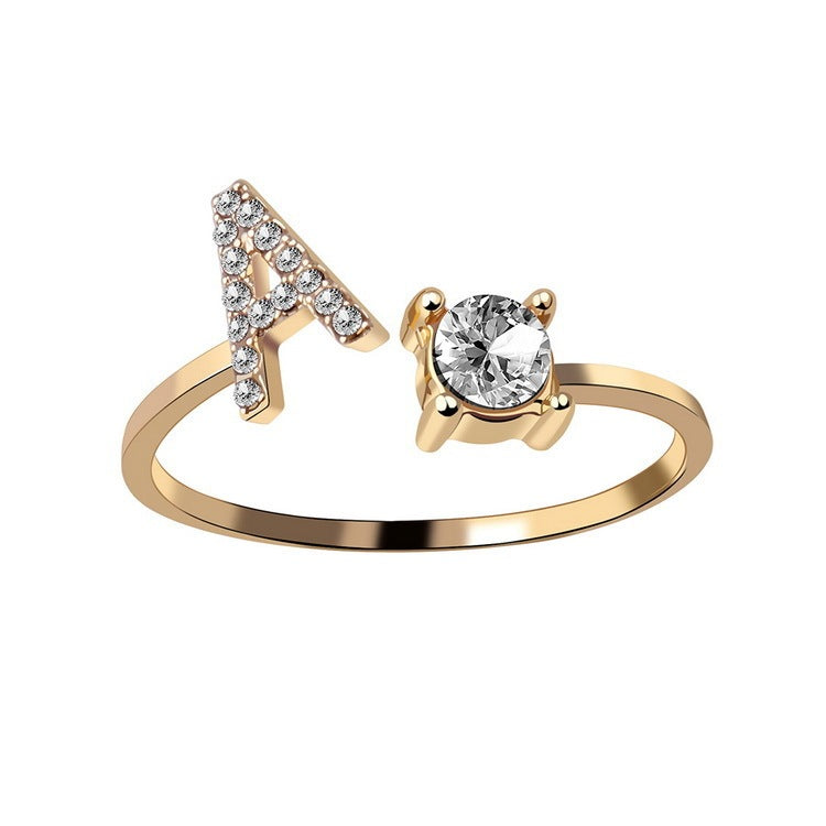 Initial Letter Ring Fashion Jewelry For Women