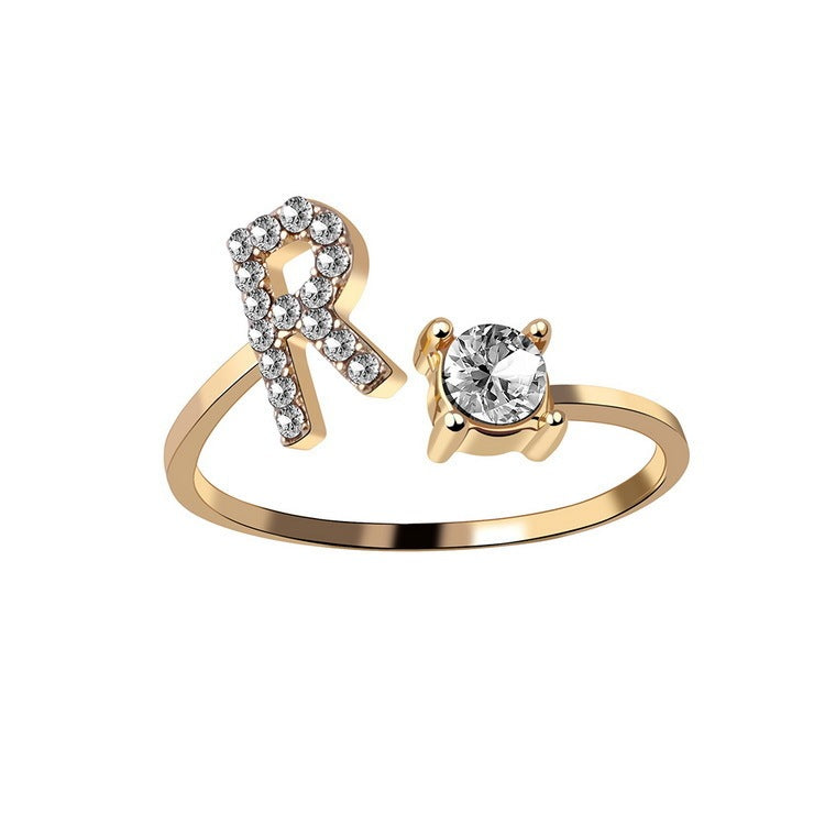 Initial Letter Ring Fashion Jewelry For Women