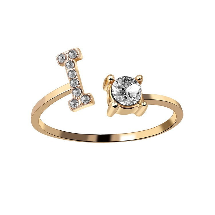 Initial Letter Ring Fashion Jewelry For Women