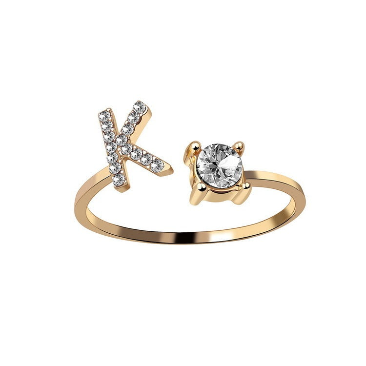 Initial Letter Ring Fashion Jewelry For Women