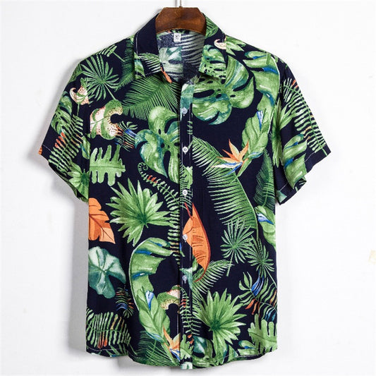 Beach Print Men's Short-sleeved Shirt