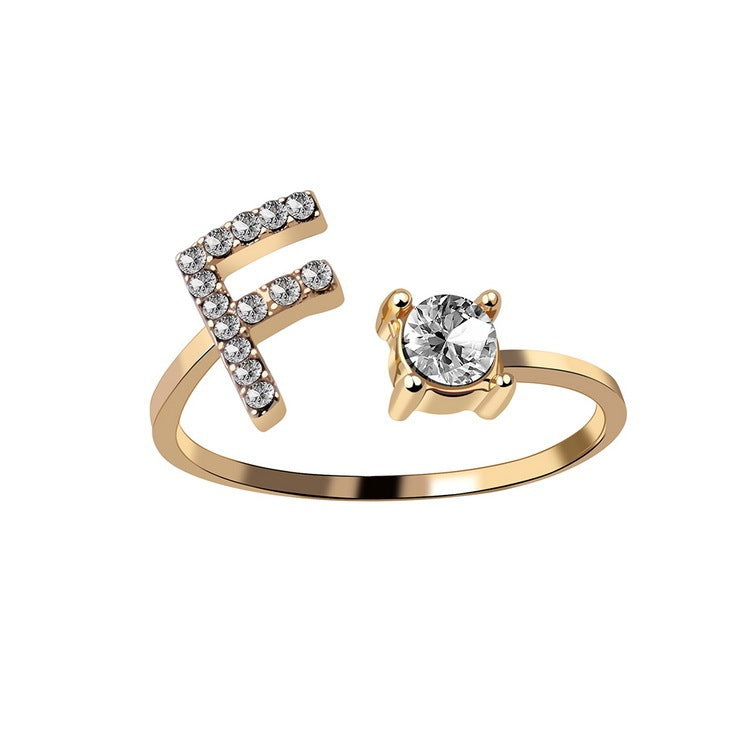 Initial Letter Ring Fashion Jewelry For Women