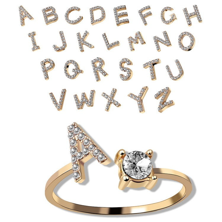 Initial Letter Ring Fashion Jewelry For Women