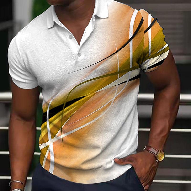 3D Button Short-sleeved Polo Shirt