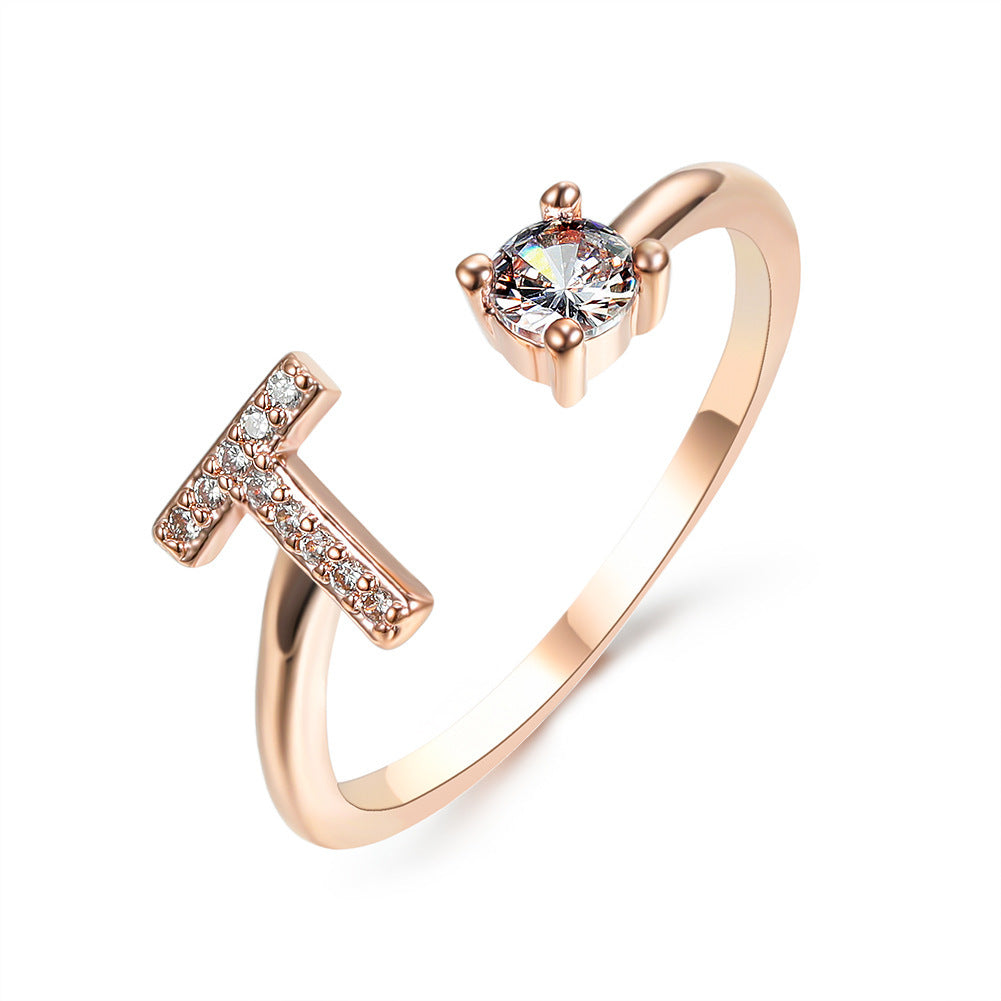 Initial Letter Ring Fashion Jewelry For Women