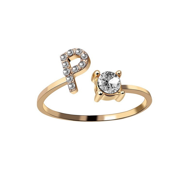 Initial Letter Ring Fashion Jewelry For Women