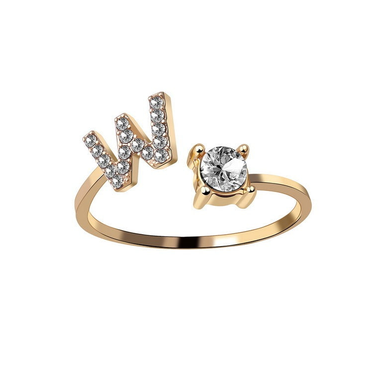 Initial Letter Ring Fashion Jewelry For Women