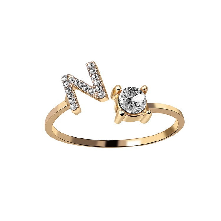 Initial Letter Ring Fashion Jewelry For Women