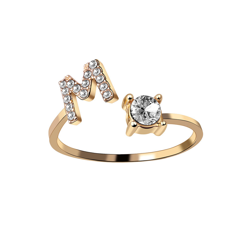 Initial Letter Ring Fashion Jewelry For Women