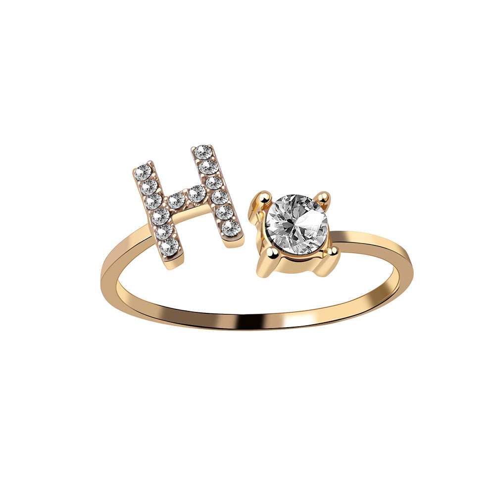 Initial Letter Ring Fashion Jewelry For Women