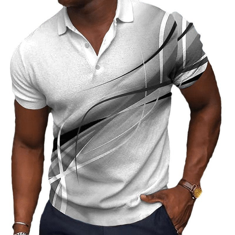 3D Button Short-sleeved Polo Shirt