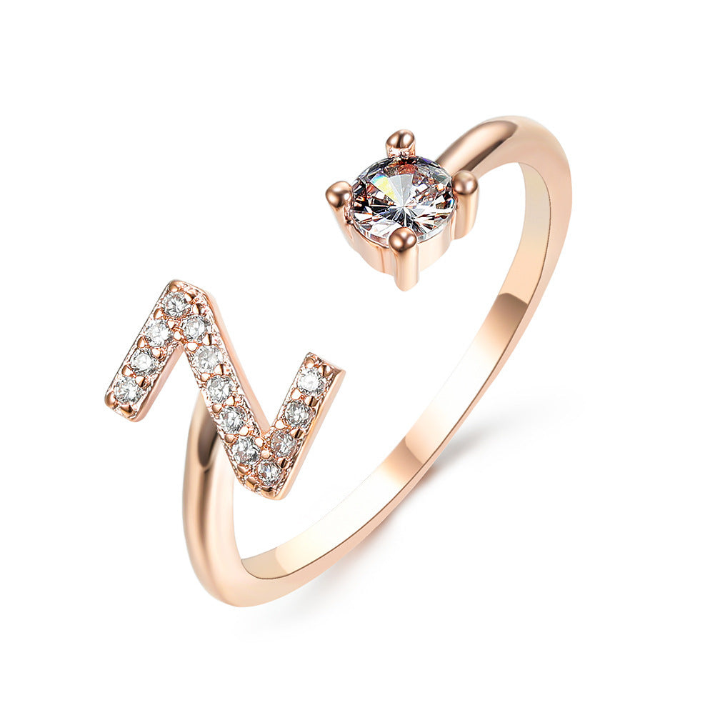 Initial Letter Ring Fashion Jewelry For Women